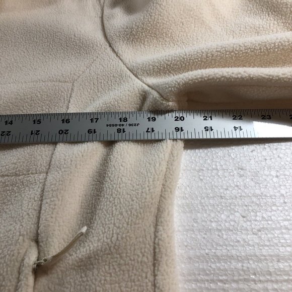 Merona Womens Size L Full Zip Knit Sweater Jacket Fleece Ivory White Coat - Picture 7 of 12